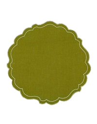 Σουπλά Πράσινο Coated Linen Smooth Green/White La Gallina Matta (38 x 38 cm)