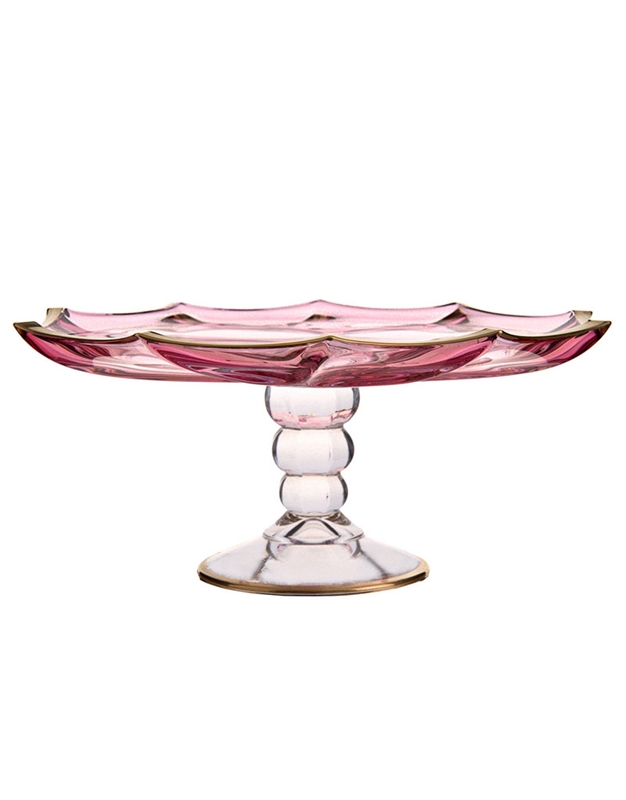 Βάση Για Τούρτα Pοζ "Fancy Plate On Stand Pink Gold" Griffe (18.5 cm)
