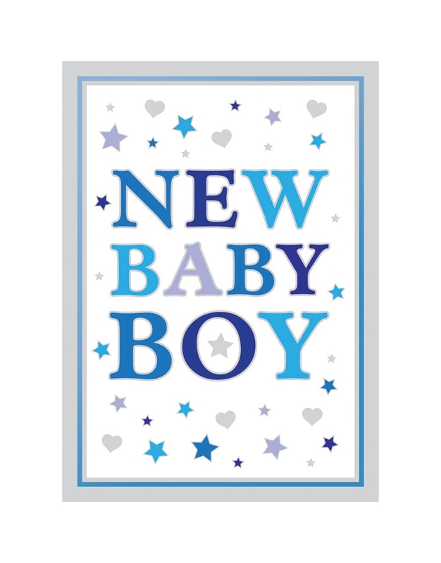 Ευχετήρια Κάρτα "New Baby Bay Blue & Grey" Tracks Publishing Ltd