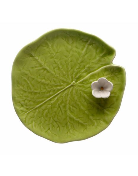 Κεραμικό Πιάτο Πράσινο Νούφαρο Water Lily Bordallo Pinheiro (15,5 cm)
