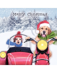 Χριστουγεννιάτικη Ευχετήρια Κάρτα "Dogs and Motorbike" Tracks Publishing Ltd ( 5 Tεμάχια) XP315