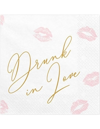 Χαρτοπετσέτες "Drunk In Love Lips" 16.5cm x 16.5cm (20 τεμάχια)