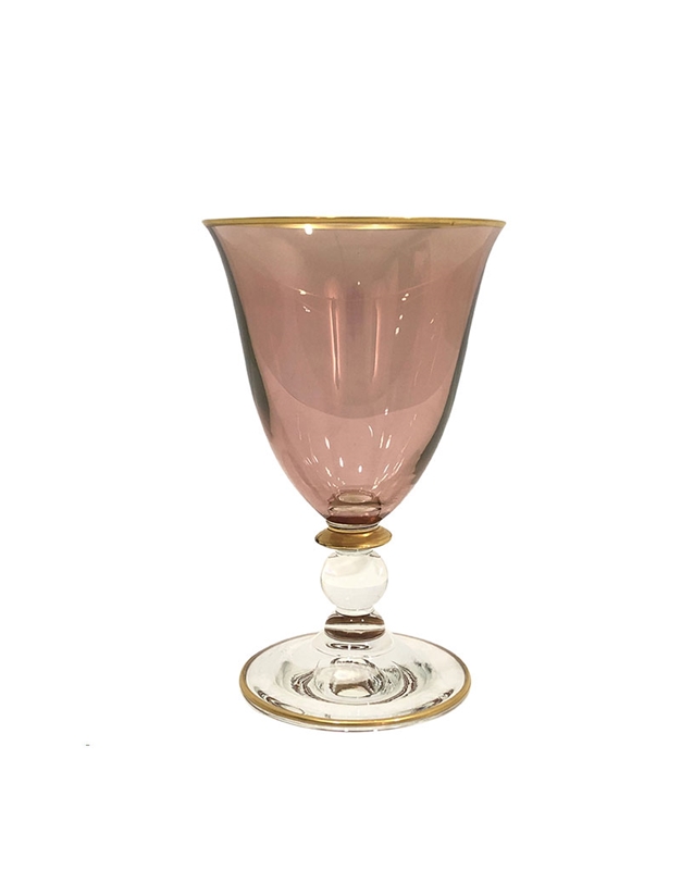 Ποτήρι Kοντό Kαφέ Γυάλινο Goblet Gold Rim Griffe Marrone (13.5 cm)