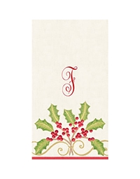 Xαρτοπετσέτες Μακρόστενες "F" Christmas Embroidery 33x40 cm Caspari (24 τεμάχια)