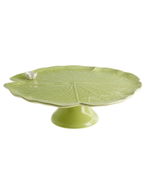 Κεραμικό Cake Stand Πράσινο Νούφαρο Water Lily Bordallo Pinheiro (23 cm)
