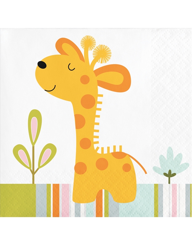 Xαρτοπετσέτες Mικρές "Happy Jungle Giraffe" 25x25 cm Creative Converting (16 τεμάχια)