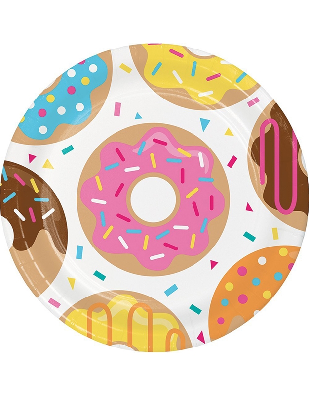 Πιάτα Μεγάλα "Donut Time" 23cm Creative Converting (8 τεμάχια)