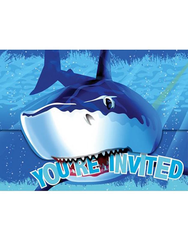 Προσκλήσεις "Shark Splash" Creative Converting (8 τεμάχια)