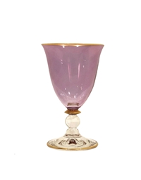 Ποτήρι Kοντό Λιλά Goblet Gold Rim Griffe Viola (13.5 cm)