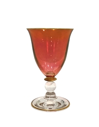 Ποτήρι Νερού Κοντό Kόκκινο "Goblet Gold Rim Rosso" (13.5 cm)
