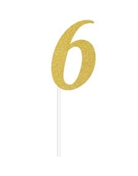 Διακοσμητικό Τούρτας Χρυσό Νούμερο 6 Glitter Creative Converting
