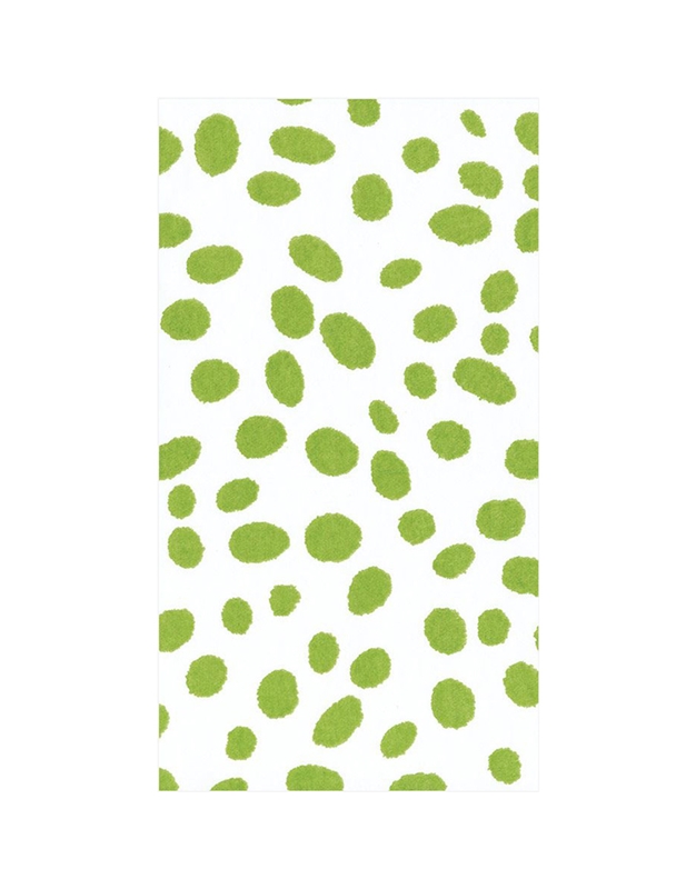 Χαρτοπετσέτες Guest Airlain Green Spots 10.8x19.8cm Caspari (15 Τεμάχια)