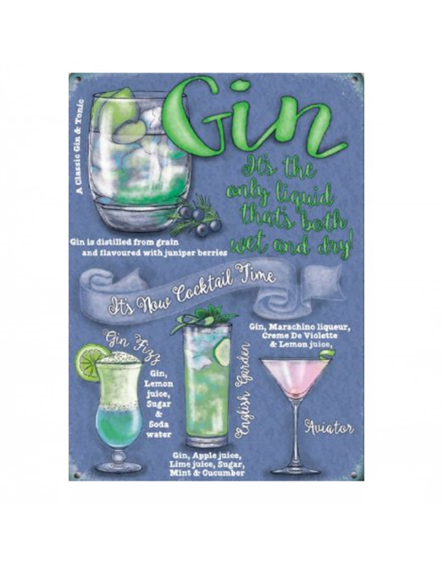 Πινακίδα Μεταλλική Mini Gin Cocktail 