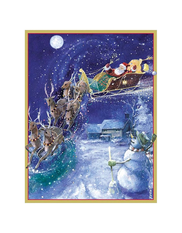 Xριστουγεννιάτικη Κάρτα "Santa & Reindeer" Caspari