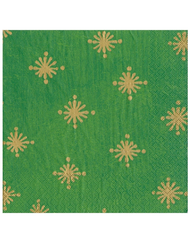 Χαρτοπετσέτες Μεγάλες 20cm x 20cm "Green Starry" Caspari (20 τεμάχια)