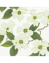 Χαρτοπετσέτες White Blossom 12.5x12.5cm Caspari (20 Tεμάχια)
