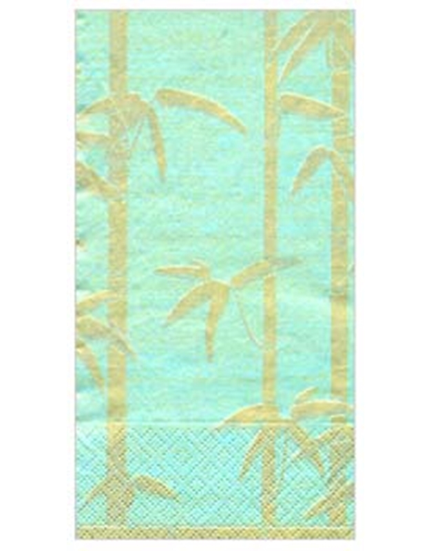 Σετ Χαρτοπετσέτες 15 Τεμαχίων ''Bamboo Silk Turquoise'' 10.80cm x 19.80cm Caspari