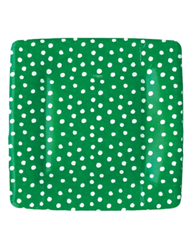 Χριστουγεννιάτικο Σετ Πιάτων 8 Τεμαχίων για Γλυκό ''Small Dots Green'' 17.8 cm Caspari