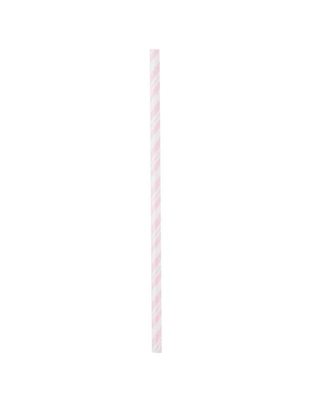 Χάρτινα Καλαμάκια Ριγέ (Ροζ - Λευκό) Creative Converting (24 τεμάχια)