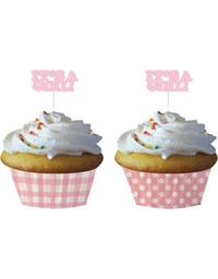 Θήκες για Cupcakes & Cupcakes Toppers (12 τμχ.) ''It's a girl'' Creative Converting