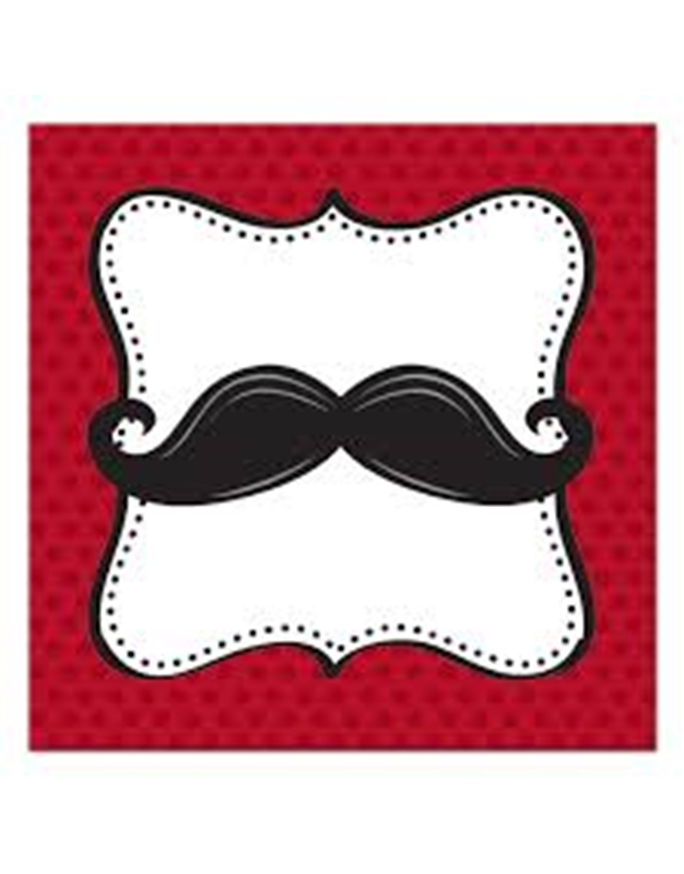 Χαρτοπετσέτες Μικρές Mustache Madness 12.5cm x 12.5cm (16 τεμάχια)