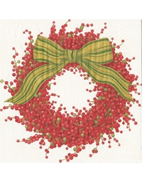 Χριστουγεννιάτικες Χαρτοπετσέτες "Ivory Berries and Brown" 12740L 16.5cm x 16.5cm Caspari (20 τεμάχια)