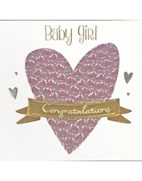 Ευχετήρια Κάρτα "Βaby Girl Pink Congratulations" Tracks Publishing Ltd
