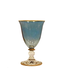 Ποτήρι Kοντό Goblet 2918 Gold Rim Blue Griffe (13.5 cm)