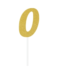Διακοσμητικό Τούρτας Χρυσό Νούμερο 0 Glitter Creative Converting