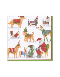 Χριστουγεννιάτικες Χαρτοπετσέτες "Waiting For Santa" Caspari 12.5cm x 12.5cm (20 τεμάχια)