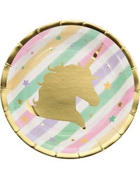 Πιάτα Μεσαία "Foil Unicorn Sparkle" 17.4 cm Creative Converting (8 τεμάχια)