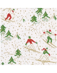 Χριστουγεννιάτικες Χαρτοπετσέτες "White Winter Sports" Caspari 16.5cm x 16.5cm (20 τεμάχια)