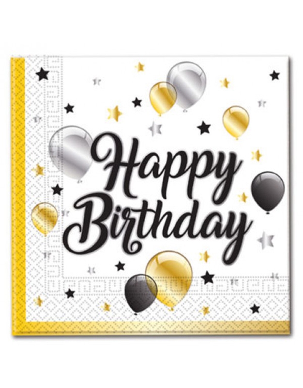 Σετ Χαρτοπετσέτες 20 Τεμαχίων "Happy Birthday Milestone" 16.5cm x 16.5cm