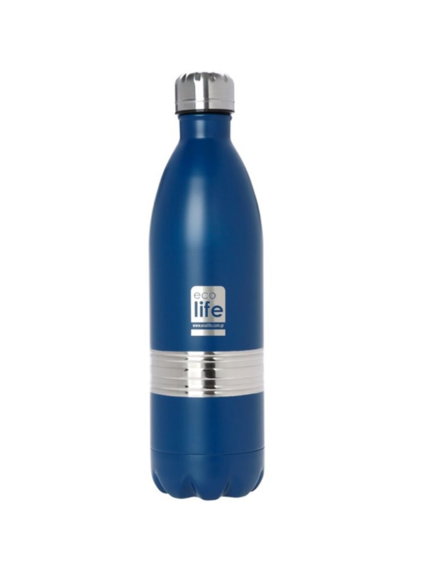 Θερμός Μπουκάλι Μεταλλικό Μπλε Life Green Εcolife (1L) 