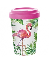 Τravel Mug Flamingo Καφέ Μπαμπού 603339