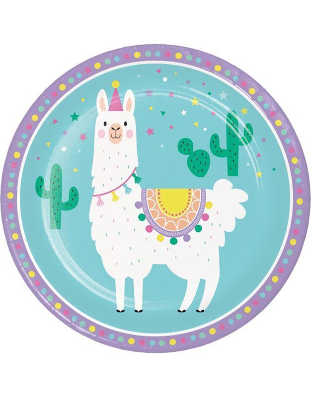 Πιάτα Μεγάλα "Llama Party" 22.2 cm Creative Converting (8 τεμάχια)
