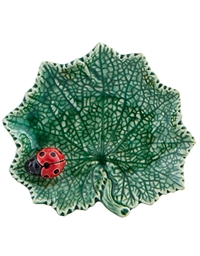 Πιατάκι Πράσινο Φύλλο Πασχαλίτσα Ladybug Bordallo Pinheiro (14 cm)