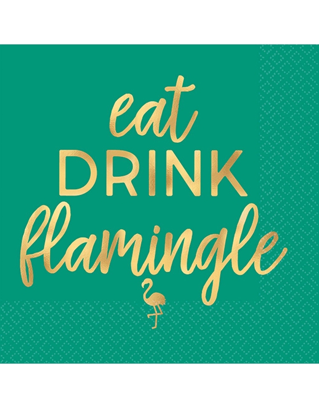Χαρτοπετσέτες "Αloha Summer Eat Drink Flamingle" 12.5cm x 12.5cm (16 τεμάχια)