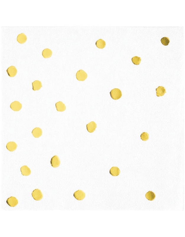 Xαρτοπετσέτες Mικρές "White - Gold" 25 x 25cm Creative Converting (16 τεμάχια)