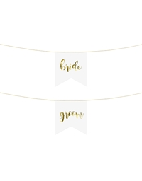 Chair Signs Wedding Bride - Groom Gold Metallic (20cm)