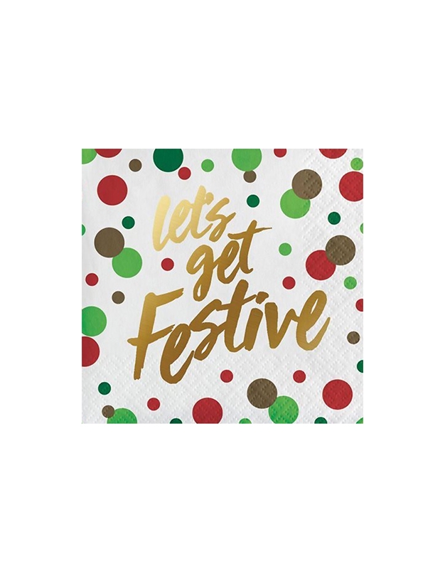 Χαρτοπετσέτες "Let's Get Festive" 12.5cm x 12.5cm Creative Converting (16 τεμάχια)