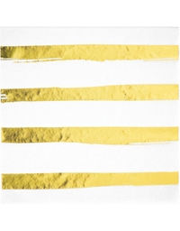 Xαρτοπετσέτες Mεγάλες "White - Gold"  33 x 33cm Creative Converting (16 τεμάχια)