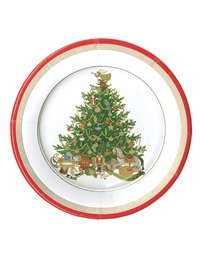 Χριστουγεννιάτικο Σετ Πιάτων Φαγητoύ "Ivory Oh Christmas Tree" 26.7 cm Caspari (8 τεμάχια)