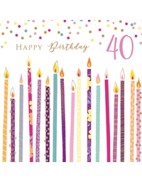 Ευχετήρια Κάρτα "Happy Birthday 40th" Row Of Candles C2823 Tracks Publishing