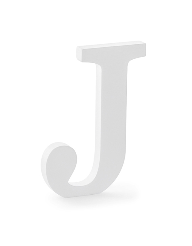 Ξύλινο Γράμμα "J" Λευκό