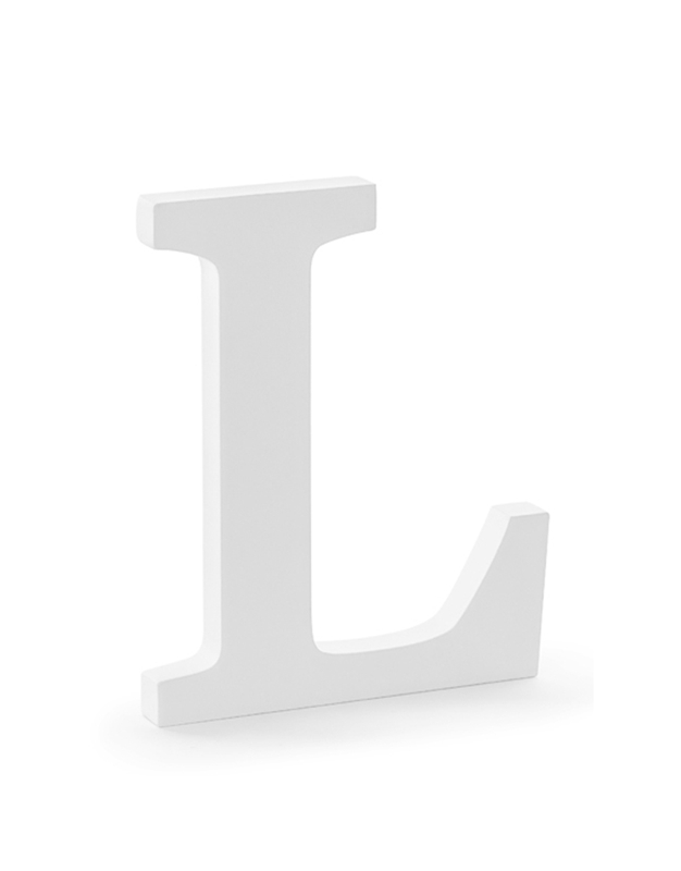 Ξύλινο Γράμμα "L" Λευκό
