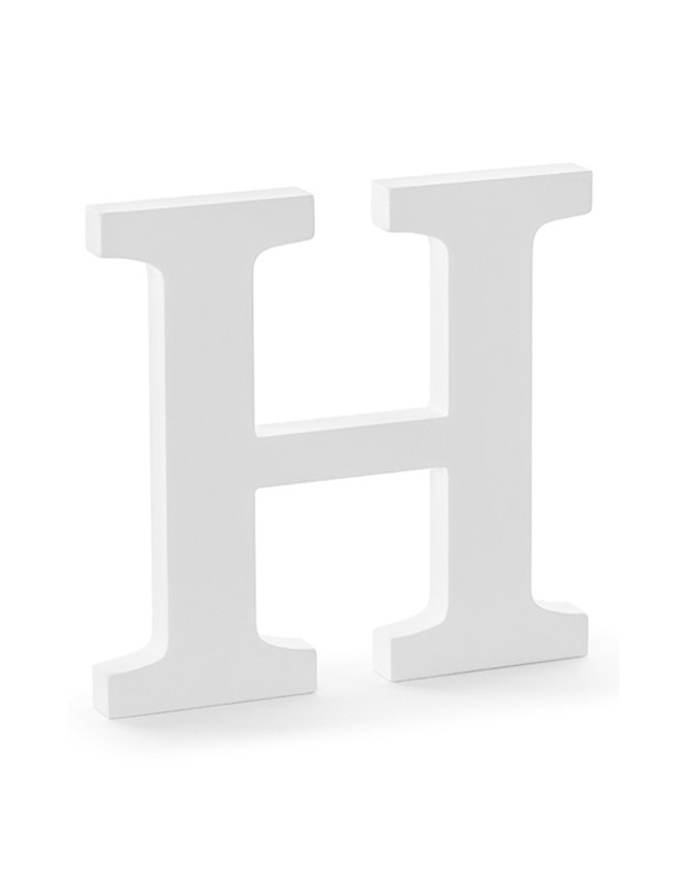 Ξύλινο Γράμμα "H" Λευκό