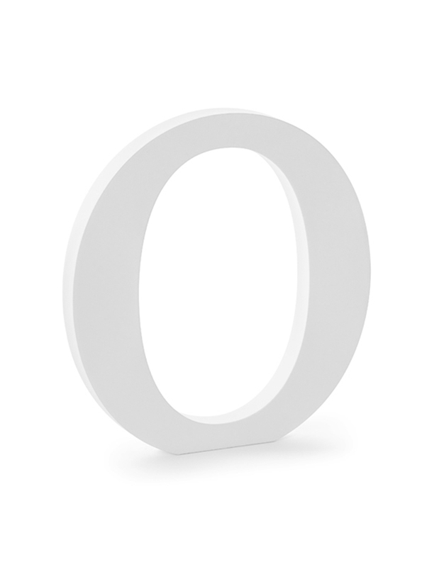Ξύλινο Γράμμα "O" Λευκό