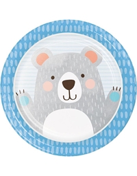 Πιάτα Mεγάλα "Birthday Bear" 23cm Creative Converting (8 Tεμάχια)