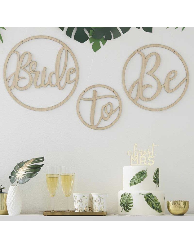 Wooden "Bride To Be" Decoration Hoops Botanical BS-407